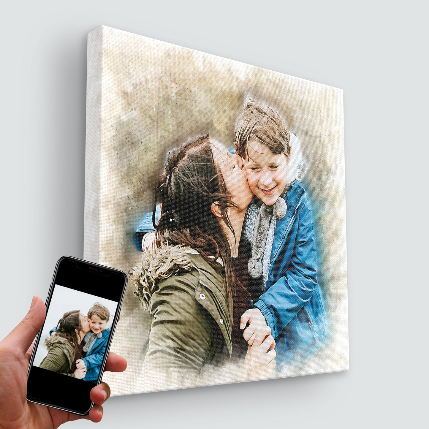 Custom Watercolor Portrait from Photo, Watercolor Painting Canvas