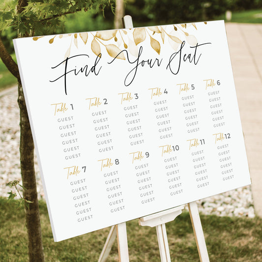 Custom Boho Wedding Seating Chart