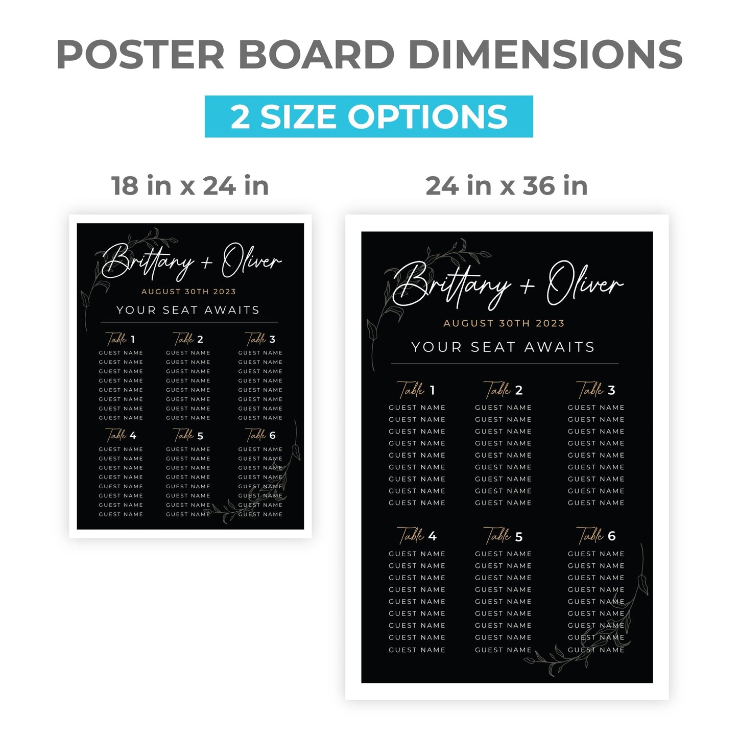 Personalized Welcome Wedding Seating Chart