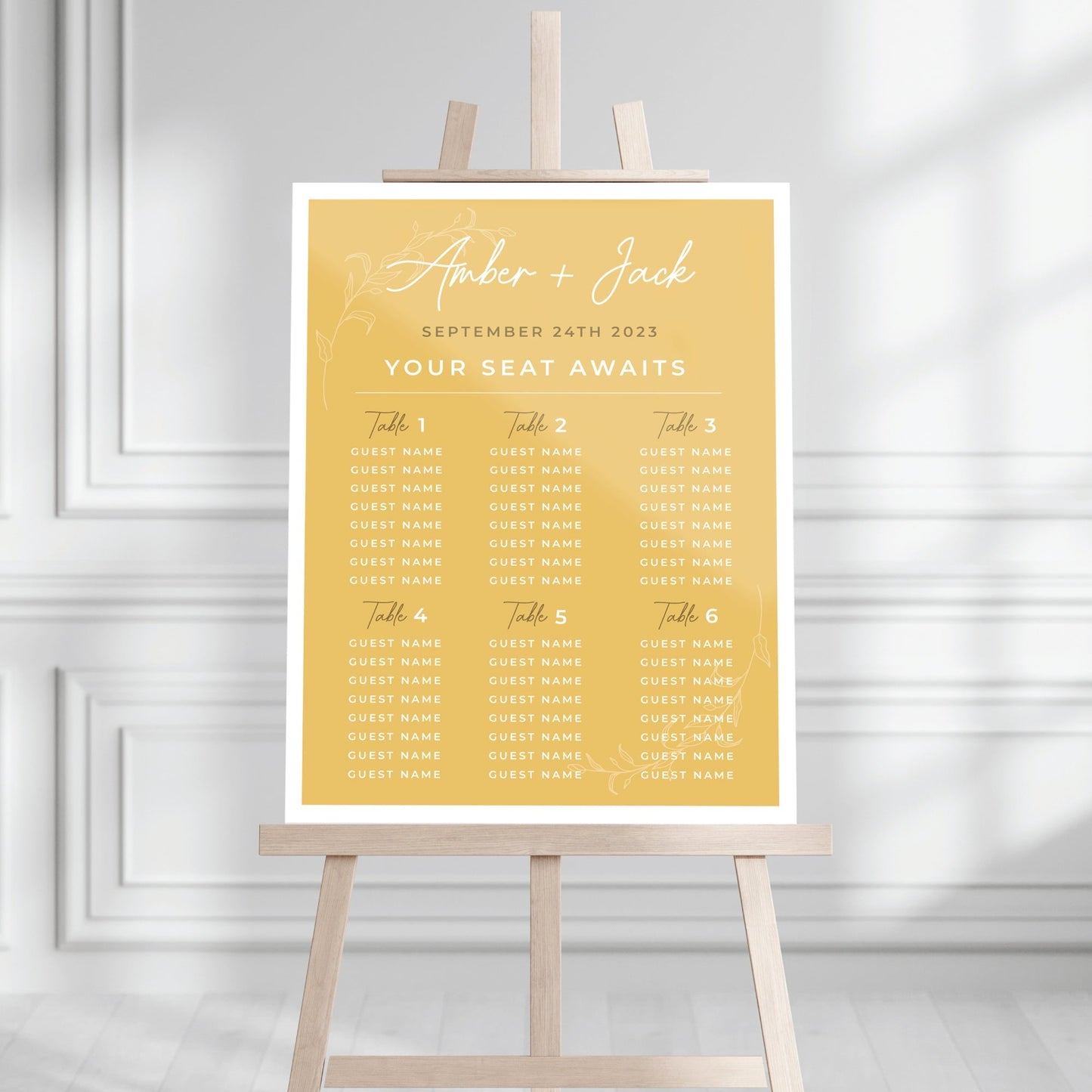 Personalized Welcome Wedding Seating Chart