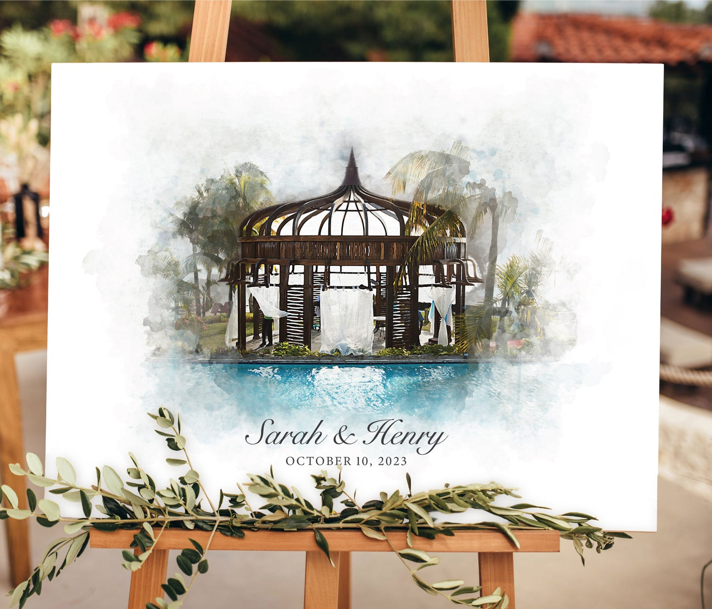 Watercolor Wedding Guest Book Alternative Sign