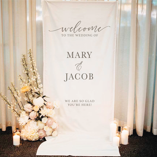 Fabric Wedding Banner | Personalized Wedding Welcome Sign